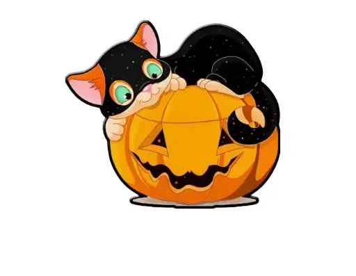 Puzzle Artisanat Halloween : Chaton sur Citrouille en Bois